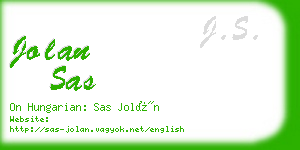 jolan sas business card